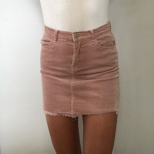 Pink Corduroy Skirt